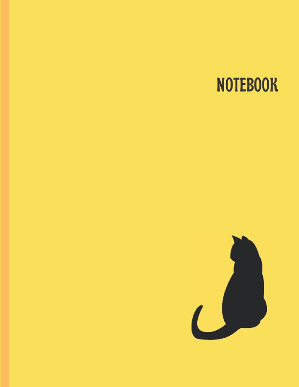 Notebook: Cat staring - Minimal Design Notebook (Diary, Journal) (Yellow color) | A perfect Gift For Cat lovers - Large (8.5 x 11 inches) - 120 Pages