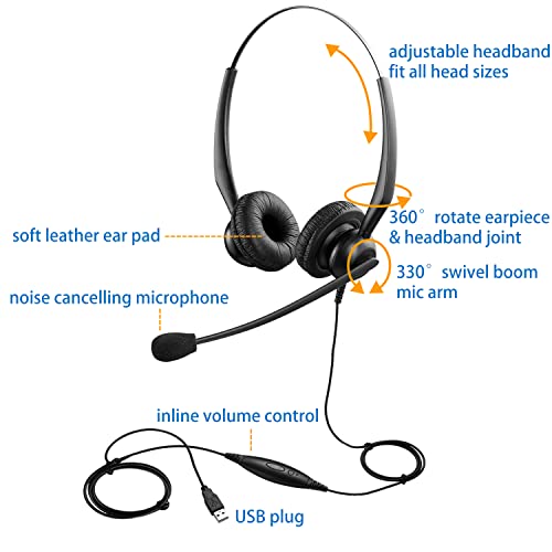 Microsoft Teams Headset with Noise Cancelling Microphone & Mute Button