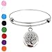 Tree of Life Aromatherapy Bracelet-Diffuser for Essential oil Stainless Steel Bracelet Locket Bangle,With 8 Color Pads,Gift For Women And Girl
