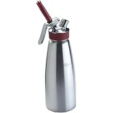 iSi Gourmet Whip (1 Quart) - Multifunctional Food Whipper for Warm &amp; Cold Application, Stainless Steel Cream Canister - Includes 3 Decorating Tips, Dishwasher Safe - Professional Culinary Tool
