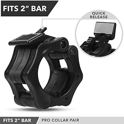 QuickRelease Safety Collars for Olympic Barbells, 2” Plates by D1F