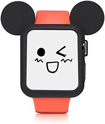 VIILER 1 pcs Apple Watch Case fit for Apple Watch Series 1 and 2 , Ultra Slim Protector Rubber Case (Black-42mm)