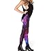 Idingding Womens Galaxy Star Printed High Waist Leggings Pants, Purple, XXXL