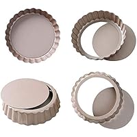 Mini Tart Pan, 3.5 Inch Egg Tart Molds Removable Bottom Non-Stick Tin, Oven And Instant Pot Baking Carbon Steel Champagne Gol