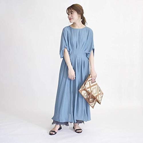 Amazon シップス レディース Ships For Women ウエストダーツドルマンワンピース スカイブルー One Size ワンピース チュニック 通販