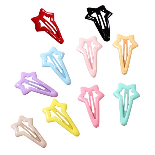 Daycount 10pcs Colorful Stars Duckbill Clip Hair Clip for Ladies Teens Girls Hair Salon Hairpin (Random Color)