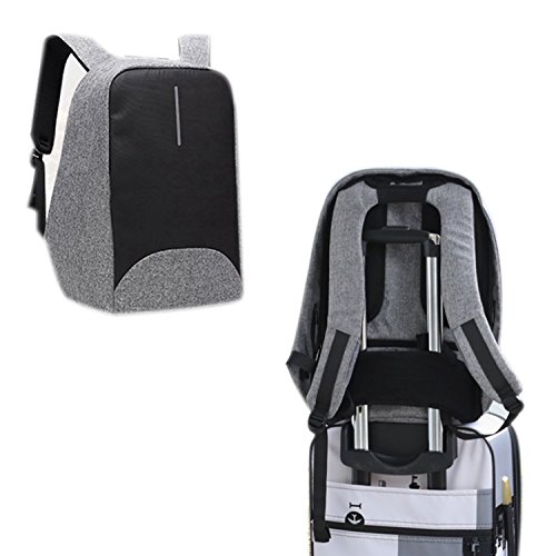 15.6 inch USB Charging Laptop Backpack, UBaymax Anti Theft Security Backpack Waterproof Lightweight Computer Notebook Bag Canvas Daypack for Men Women School Business Travel Outdoor Activities (Grey) - Thumbnail 7