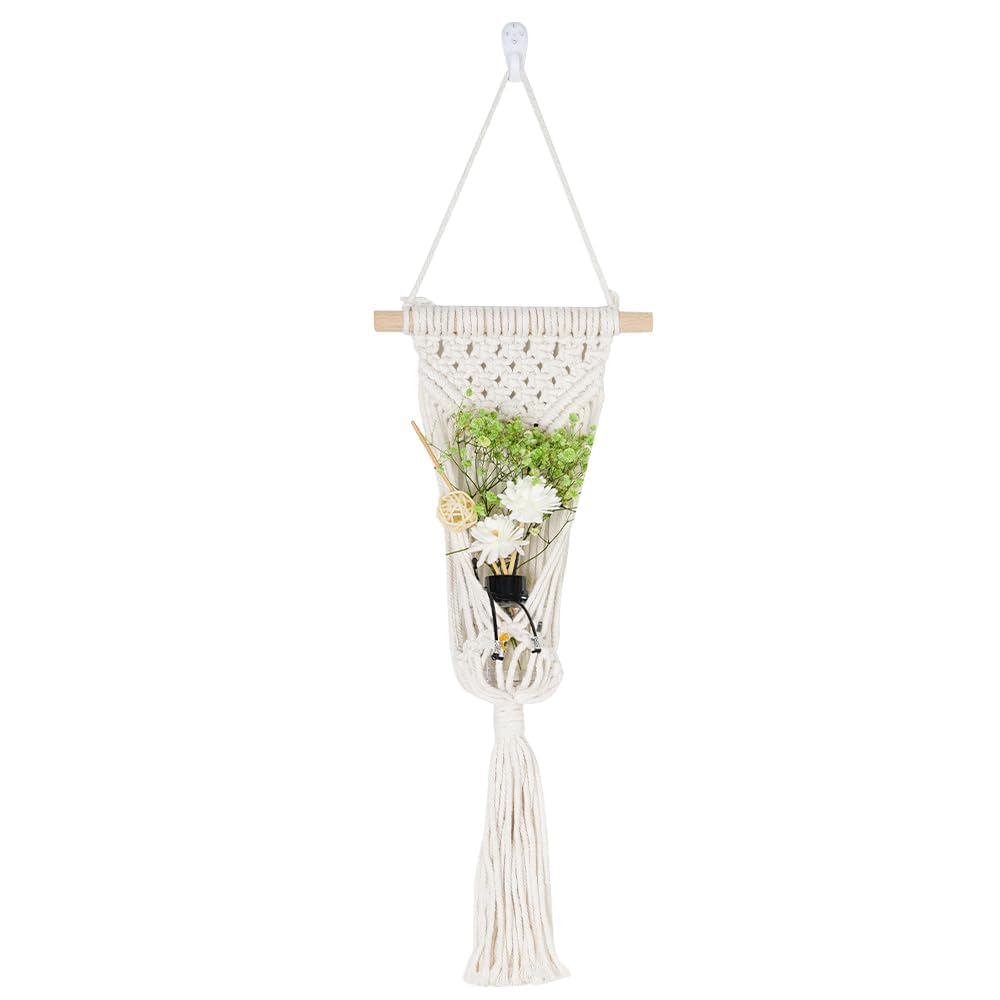 janeunique Macrame Plant Hanger Plants Holder Hanging Indoor Outdoor Pot Basket Decor for Boho Home Garden Wall Decoration Housewarming Gifts(Pots NOT Included)