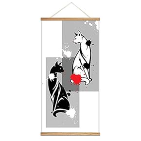 Hanging Poster with NO Mangetic Wood Frames Ink Abstract Animals Home Wall Canvas Prints Ready to Hang - 18"x36"