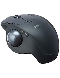 Logitech MX Ergo Wireless Trackball Mouse - Ajustable Diseño Ergonómico, Control y Mueve Text Images Files Entre 2 Windows y Apple Mac Computers (Bluetooth o USB), Recargable, Graphite