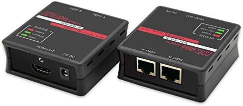 Hall Research UH-2D HDMI Over 2 CAT6 Cables Extender (Transmitter/Receiver) Kit (HDCP/3D/PoE/1080P 130ft)