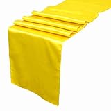 OurWarm Yellow Satin Table Runner 12