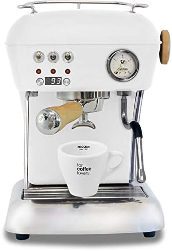Ascaso Dream Up V3 Cloud White PID Wood Handle Semi-Automatic 110 volt Espresso Machine - w/Ascaso Cup & Saucer