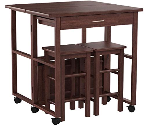 Winsome Wood 3-Pc Space Saver Set in Walnut Finish