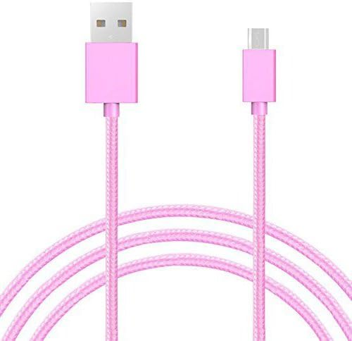 Galaxy SuperStore Premium Micro USB Nylon Braided Cable Tangle-Free Fast Charging and Sync Cable - PINK for Fly Cirrus 7 / Cirrus 8 / Cirrus 9 / Nimbus 12