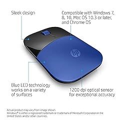 HP Z3700 Blue Wireless Mouse RF Optical 1200DPI Black