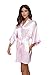 The Bund Women's Short Kimono Robes for Maid of Honor Light-Pink S Size