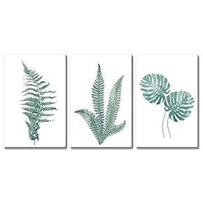 BRAND_NAME3 Panel Watercolor Style Tropical Plants Home Art...