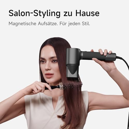 Laifen Neo Special Hair Dryer with Refillable Oil Infusion, 110,000 RPM for 3 Minutes Quick Drying, 200 Million Ion Hair Dryer, 58°C Care Mode, Includes Magnetic Care Nozzle & Straightening Nozzle (Onyx Black)