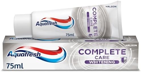 Aquafresh Complete Care Whitening Fluoride Toothpaste. Helps Restore Your Teeth’s Natural Whiteness. Actively deep Cleans and freshens Whole Mouth.