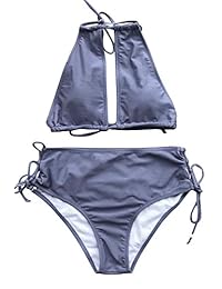 CUPSHE traje de baño de dos piezas con corbata de lavanda en la parte posterior y laterales con acolchado Halter