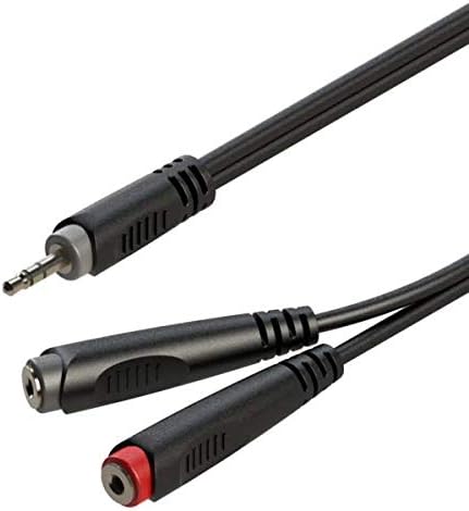 Y-Adapter,3.5mm Stereo Jack Plug – Dual 6.35mm Mono Jack Female Socket.
