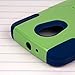 Motorola Moto G (2nd Gen 2014) / Moto G EXT Case - Blue / Green, MPERO IMPACT X Series Dual Layered Tough Durable Shock Absorbing Silicone Polycarbonate Hybrid Kickstand Cover