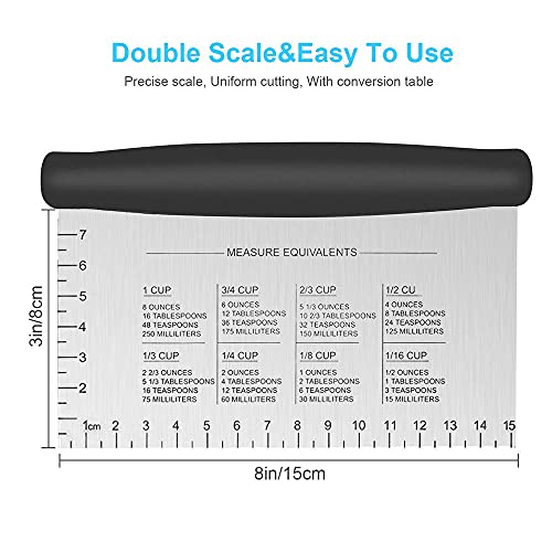 Bench Scraper, UUBAAR 1 PCS Dough Scraper Tool Kitchen Scraper, Multi