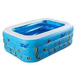 Blue 3-Ring Swim Through Family Lounge Pool for Kids Infants Baby Swimming Pool