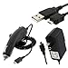 Rapid Car Charger + Home Wall Charger + USB Data Charge Sync Cable for Samsung Stratosphere 4G Android Phone (Verizon Wireless)
