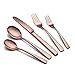 Silverware Set Rose Gold, 20 Pieces Flatware Stainless Steel Cutlery Utensils Dinnerware Kitchen with Forks Spoons Knifes Mirror Polished Dishwasher Safe Gift Box Service for 4 Copper