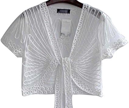 TRENDY XU Women Short Sleeve Cardigan Summer Shrug Mesh Shrug Bolero