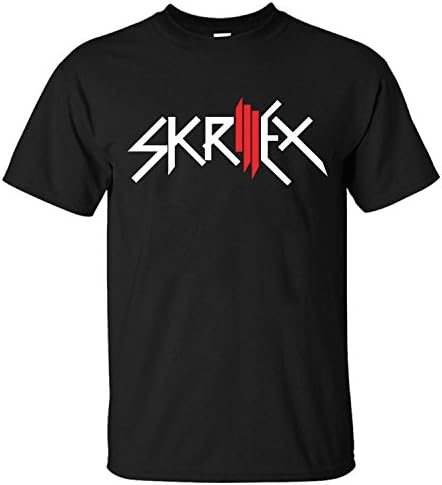 XBANM Men's American electronic music DJ Skrillex Logo Casual Shirts black M