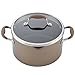 Anolon Advanced Hard Anodized Nonstick Stock Pot/Stockpot with Straining and Lid, 6 Quart, Bronze Brown