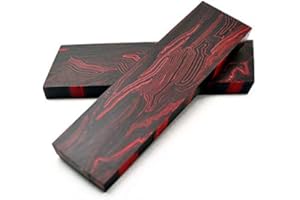 RECHERE 2pcs Knife Handle Scale Slabs Grips G10 Damascus Pattern Black Red Knives Sword Gun Making Material 130X43X8mm