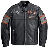 FAMFALCON Men’s Harley-D 1 Biker Leather Jacket | Motorcycle Leather Jacket for Men