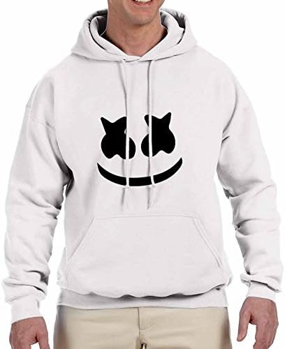 Hoodie For Unisex Marshmello Face White Size M