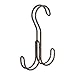 iDesign Classico Metal Over the Rod Dual Hooks, Closet Accessory Organizer for Ties, Belts, Scarves, Handbags, Jewelry, 0.8