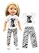 American Fashion World Zebra Pant Set -Fits 14 Inch Wellie Wisher Dolls | 14 Inch Doll Clothing