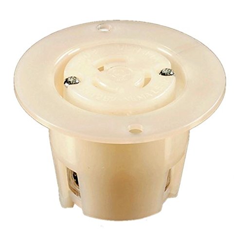 NEMA L5-15 Locking Flanged Outlet, 15A 125V AC, 2 Pole 3 Wire, cUL Listed (5 Pack)