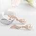 Angelady White Pearl Earring and Necklace Sets 18k Gold Plated Wedding Engagement Bridal Jewelry Sets (Earrings)