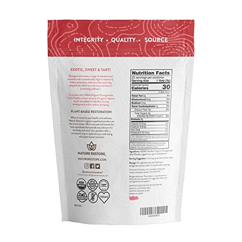 USDA Certified Organic Pomegranate Juice Powder, 8 Ounces, Non GMO, Gluten Free, Vegan