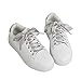 ZLY Wide Flat Satin Ribbon Shoelaces, Shoe Laces For Kids, Youths & Women's Sneaker Shoestrings, Gray