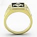 Marimor Jewelry Men's Stainless Steel 14K Gold Ion Plated Crystal Masonic Lodge Freemason Ring Size 13