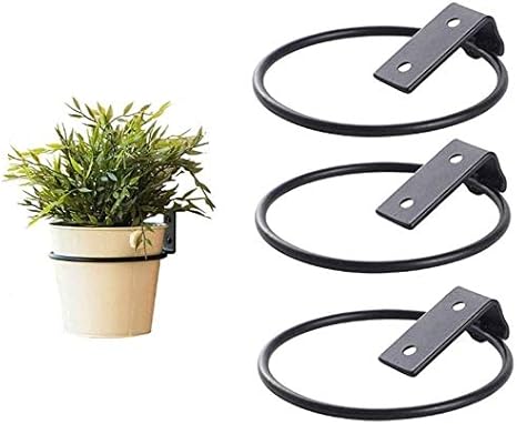 Amazon 6 25インチ 壁掛けプランターフックハンガー 屋内 屋外用のハンギングプラントブラケット 植木鉢壁掛け植物ハンガー 折りたたみ式ブラケット アイアンブラック 3個セット プランター