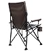 Timber Ridge Camping Chair Ergonomic High Back Support 300lbs with Carry Bag Folding Quad Chair Outdoor Heavy Duty, Padded Armrest, Cup Holder
