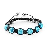 BodyJ4You Bracelet Crystal Balls, Pave Ball 6 Disco Balls