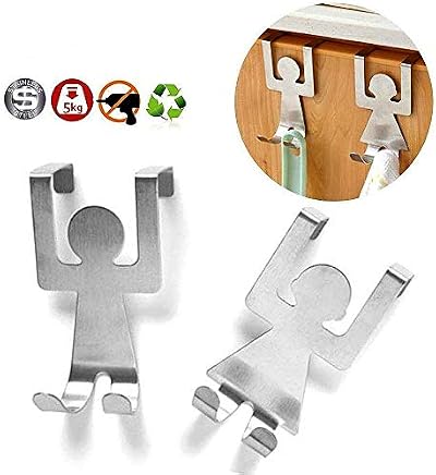 BestWayDigital Over Door Hooks Stainless Steel Towel Rack - 2pcs