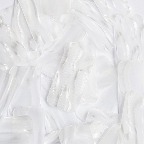 Sequin Rectangle 1.5 inches Crystal Bubble Illusion. Loose Paillettes. Made in USA. Large for display, accents, applique, arts, crafts, and embellishment.