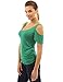 PattyBoutik Women Scoop Neck Cut Out Flutter Sleeve Blouse (Medium Green Small)
